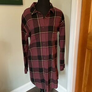 Vans Maroon Plaid Shirt - X-Small